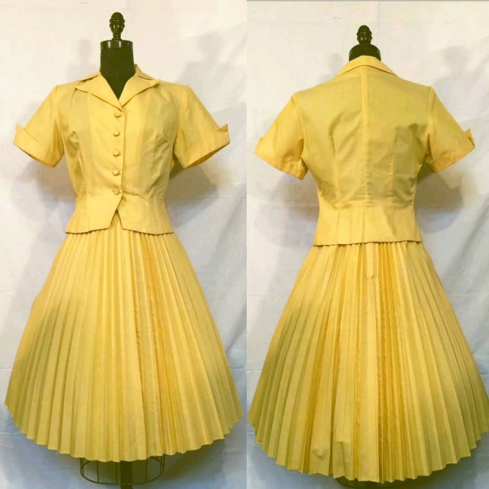Vintage pinup dapper day mod mid century dress set